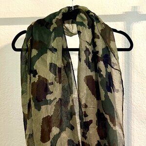 Camouflage sheer infinity scarf